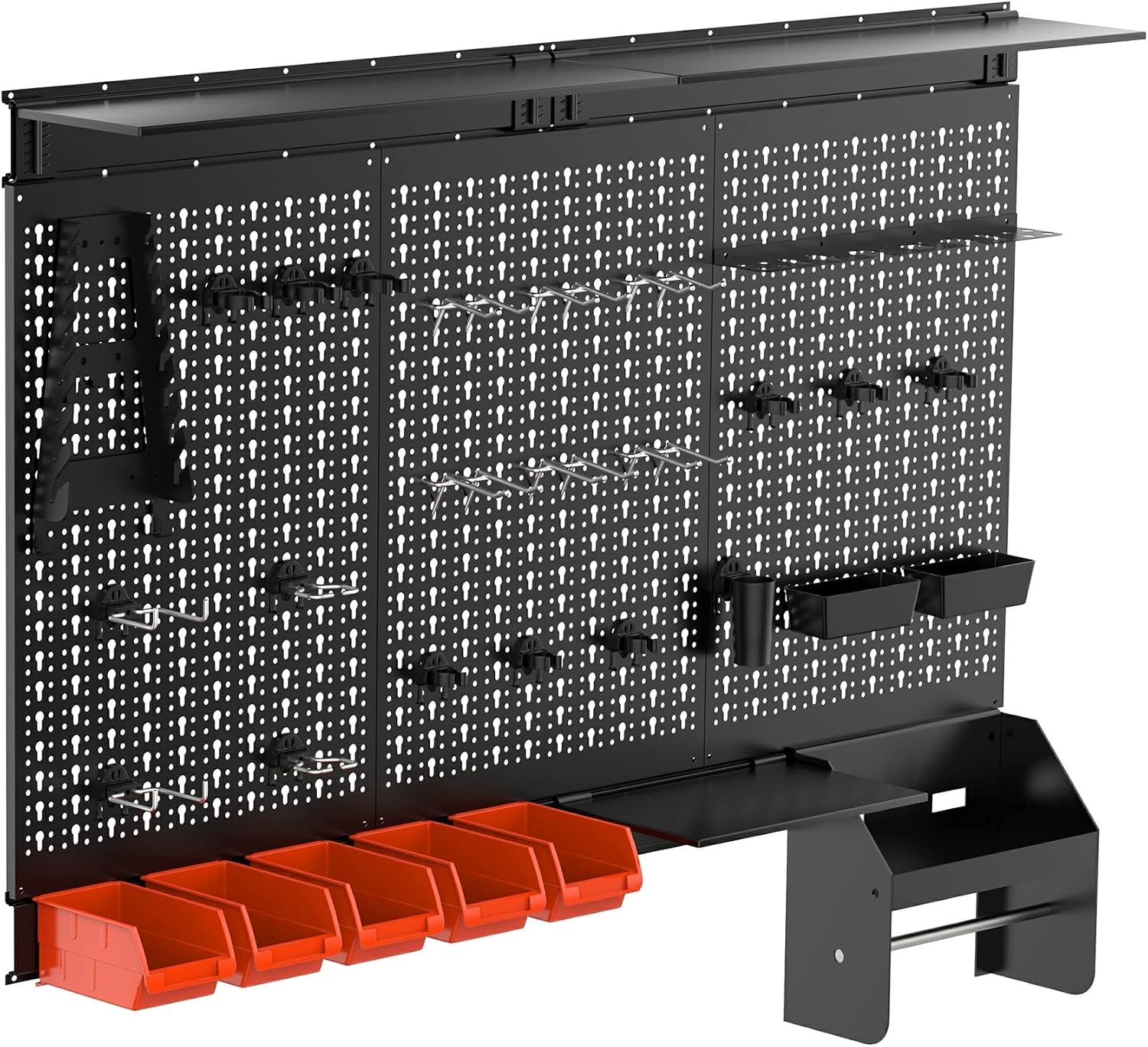 Workshop Tools Display - Metal Pegboard Wall Organizer Panel Kit,