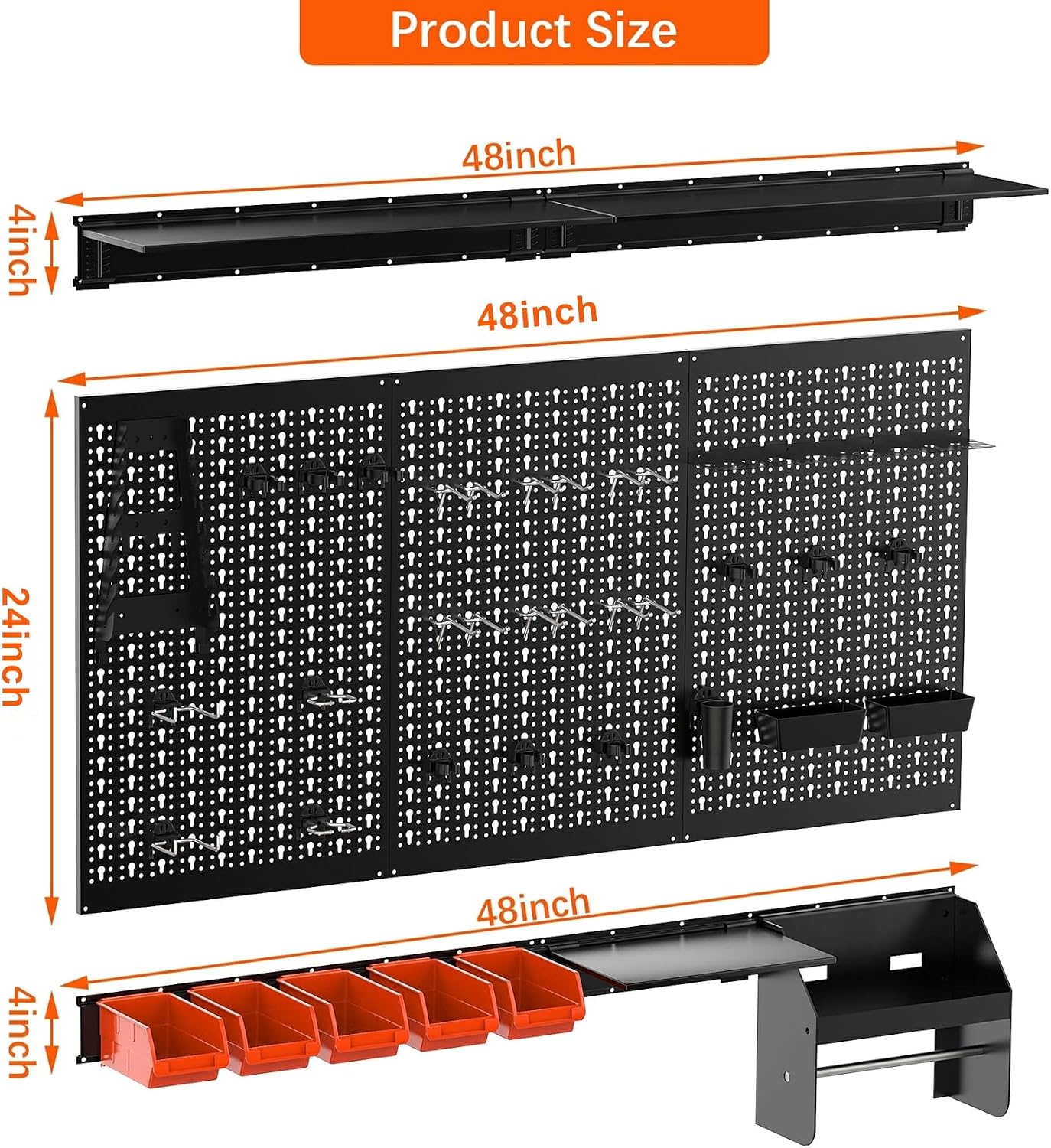 Metal Pegboard Wall Organizer  - đánh giá và giá Workshop Tools Display