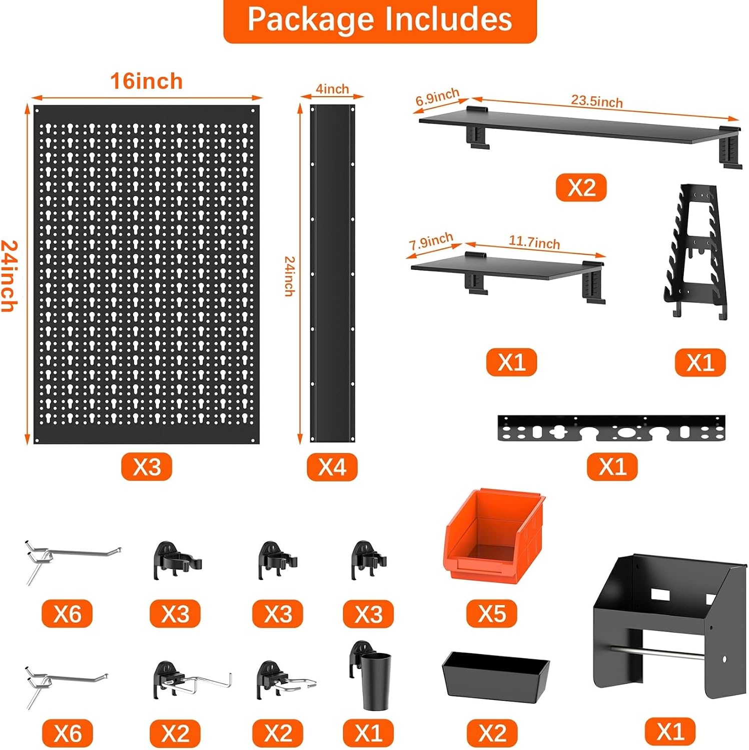 Metal Pegboard Wall Organizer  - đánh giá và giá Workshop Tools Display