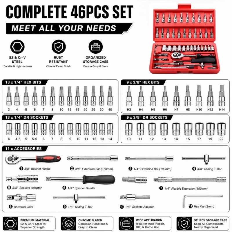 46Pc Auto Maintenance Vehicle- - đánh giá và giá Workshop Tools Sale
